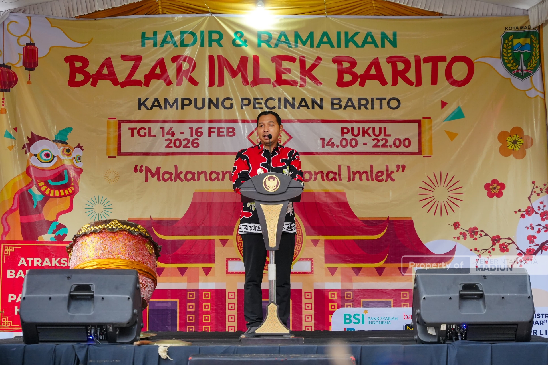 Bazar Imlek Barito Resmi Dibuka, Plt Wali Kota Madiun Dorong Kawasan Pecinan Jadi Destinasi Wisata Kuliner