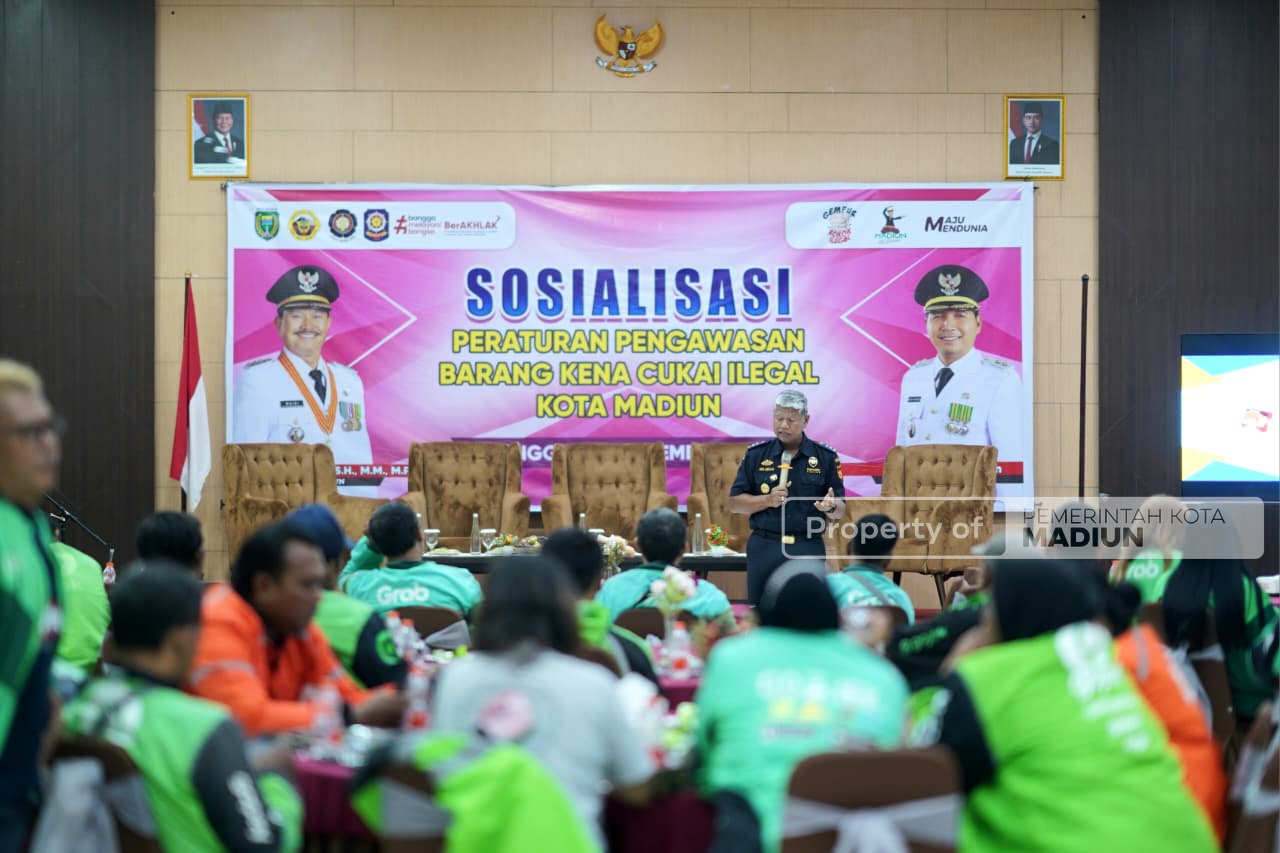 Sosialisasi Peraturan Pengawas BKC Ilegal, Wali Kota Madiun Tekankan Peran Ojek Online dalam Pemberantasan Rokok Ilegal